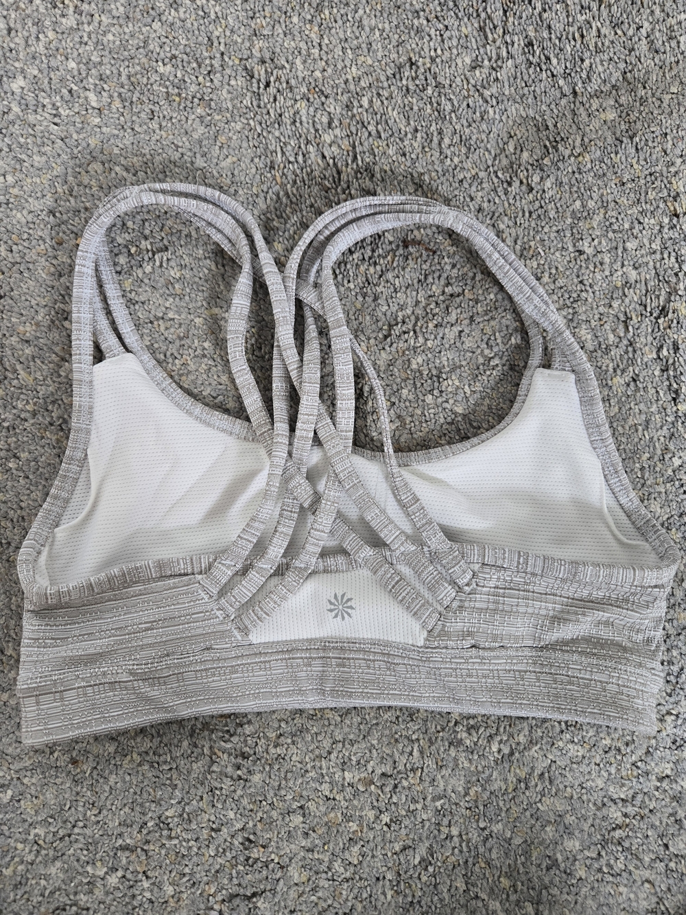 Athleta Heathered Taupe Strappy Sports Bra - Size S